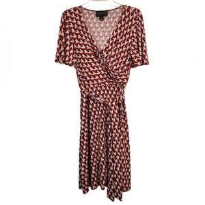 Donna Morgan faux wrap belted dress sz 6